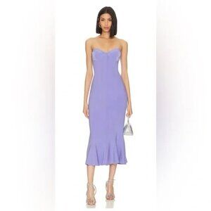 Norma Kamali fishtail Corset Midi Jersey Slip dress Strapless XL wedding purple